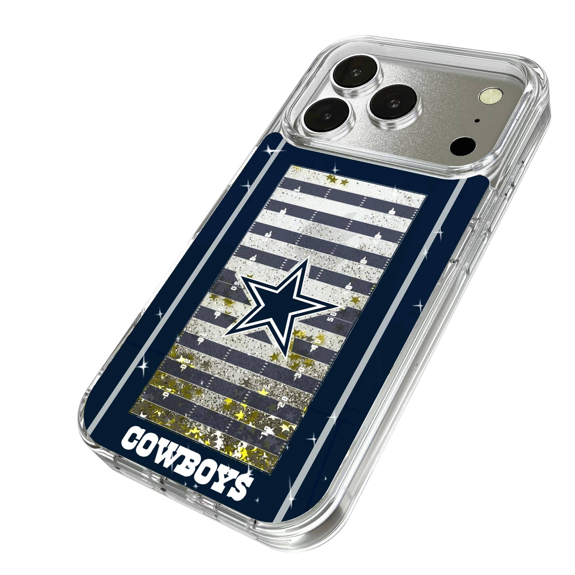 Alt View 1. Keyscaper - Dallas Cowboys iPhone Field Design Glitter Case - 16 Pro Max - Multicolor.
