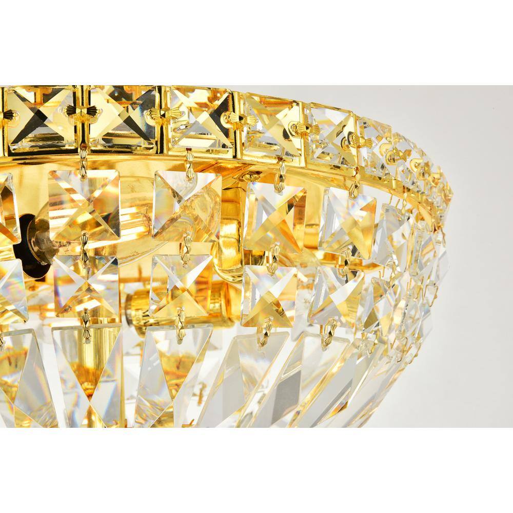 Back. Elegant Lighting - Tranquil 4 light Gold Flush Mount Clear Royal Cut Crystal - Gold.