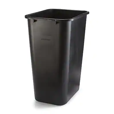 Front. Coastwide Professional - Coastwide Professional Indoor Trash Can Without Lid, Black Soft Molded Plastic, 10.25 Gallon (CW56433) - Black.