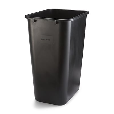 Front. Coastwide Professional - Coastwide Professional Indoor Trash Can Without Lid, Black Soft Molded Plastic, 10.25 Gallon (CW56433) - Black.