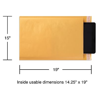 T 15" - 19"  
Inside usable dimensions 14.25" x 19"