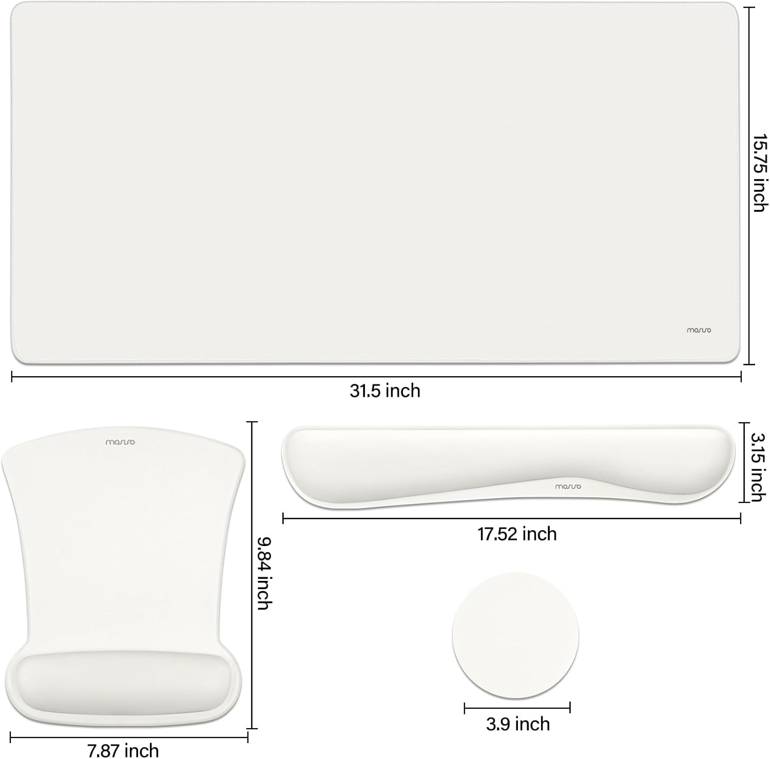 15.75 inch  
31.5 inch  
3.15 inch  
9.84 inch  
17.52 inch  
7.87 inch  
3.9 inch