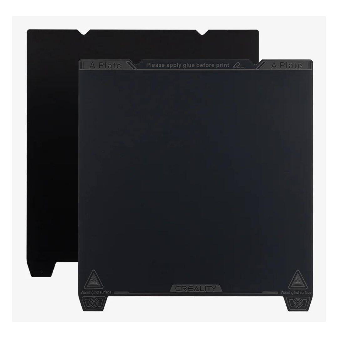 A Plate  
Please apply glue before print  

A Plate  
Warning hot surface  

CREALITY  
Warning hot surface