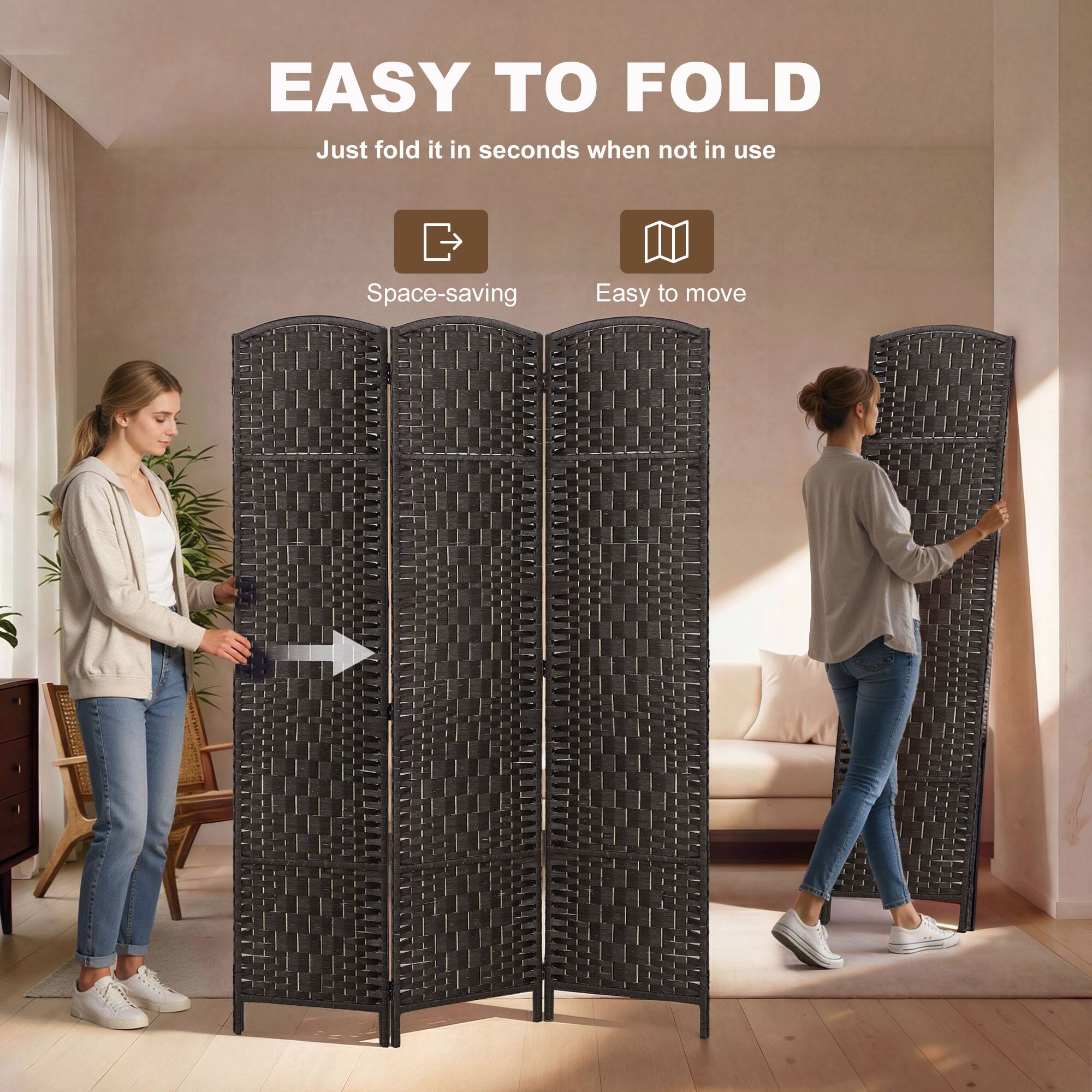 EASY TO FOLD  
Just fold it in seconds when not in use  
Space-saving  
Easy to move