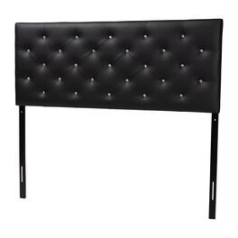 Baxton Studio - Viviana Modern and Contemporary Faux Leather Upholstered Button-tufted Full Size Headboard - Black