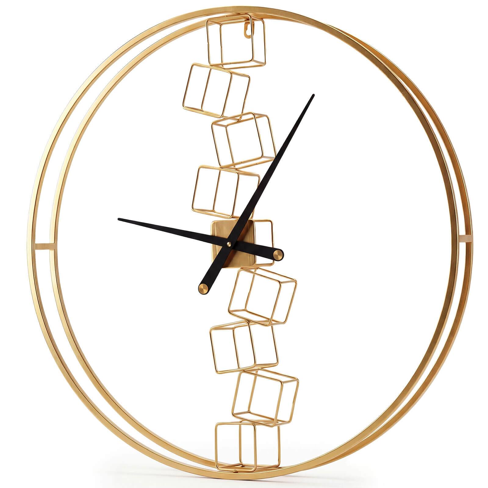 Alt View 9. Costway - Costway Large Wall Clock,27" Nordic Style Big Metal Clock, Non-Ticking Decorative Clock - Yellow.
