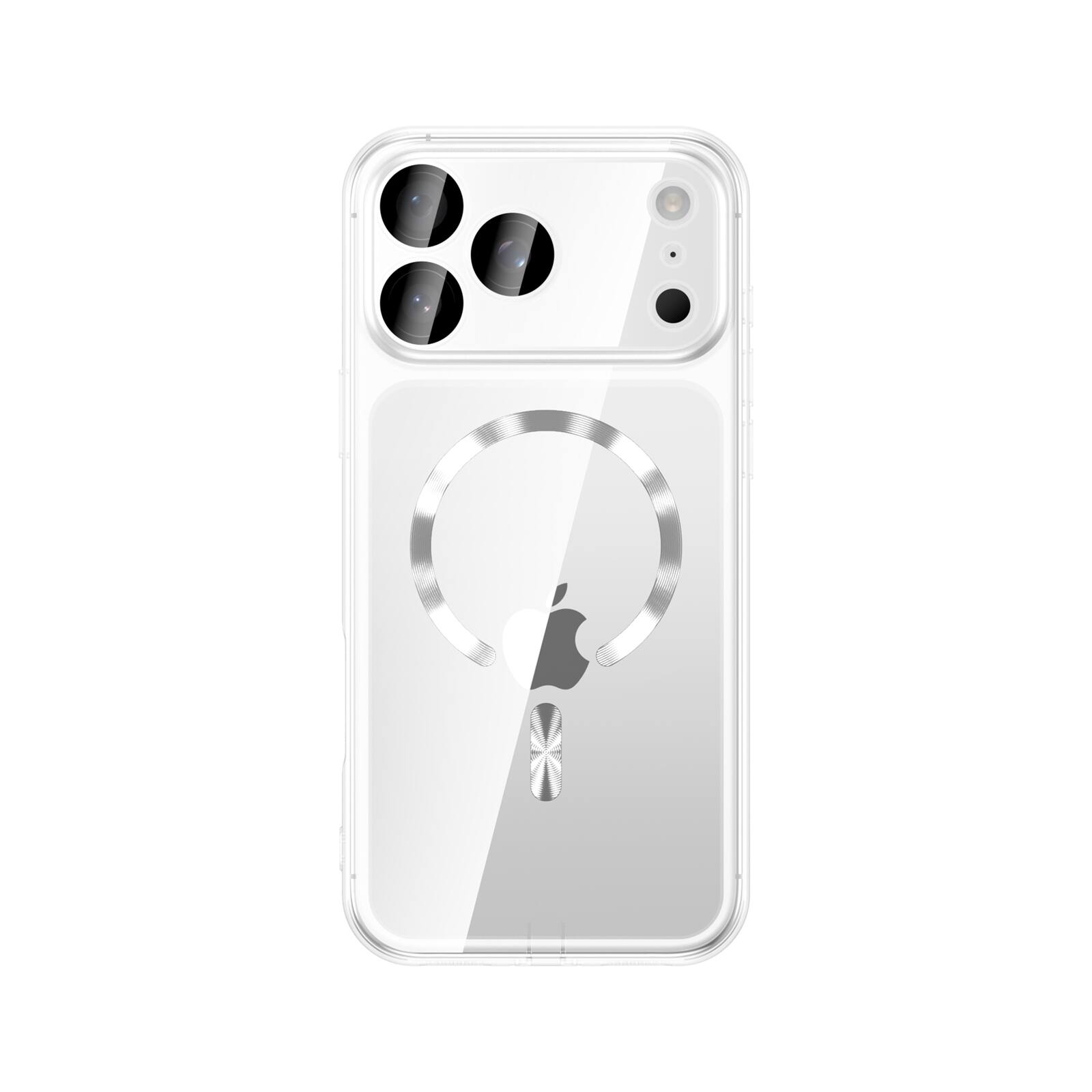 Angle. UUCOVER - Magnetic Clear Case for iPhone 17 Pro Max Shockproof Plating TPU Compatible with MagSafe Camera Lens Protector Cover - Clear.