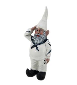 Zeckos - 8 inch Shipmate Sal United States Navy Military Gnome Small Home Statue Figurine - Off-white