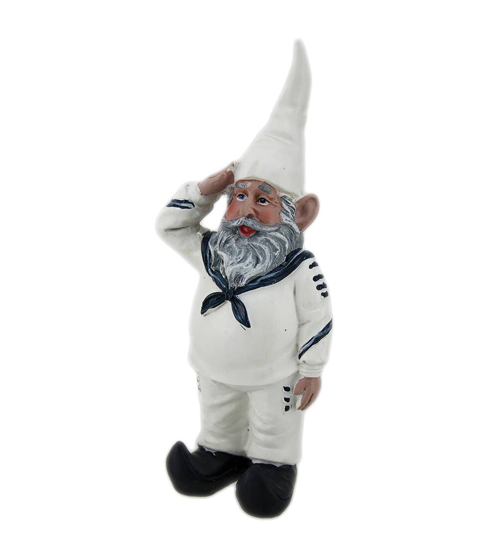 Front. Zeckos - 8 inch Shipmate Sal United States Navy Military Gnome Small Home Statue Figurine - Off-white.