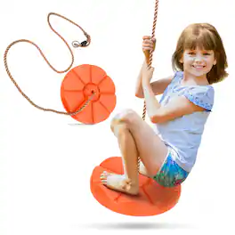 Sorbus - Disc Seat Swing - Kids Monkey Rope Tree Zip Line Swings for Play Set, Tree, Outdoor Backyard, Playground Fun