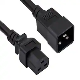 Sanoxy - Cables and Adapters; 4ft 12 AWG 20A 250V Heavy Duty Power Cord (IEC320 C20 to IEC320 C21) - Black