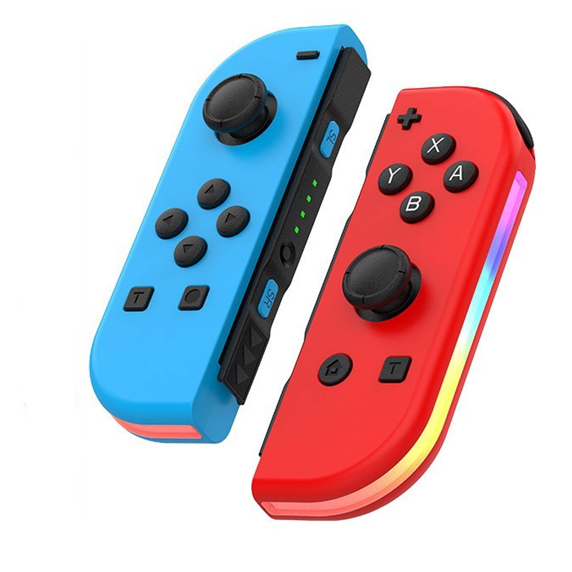 YONWAY - Wireless RGB Gamepad Controller, Gamepads Joystick with Dual Vibration and Wake-up for Nintendo Switch/Lite/Oled - Blue+Red