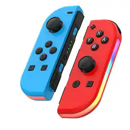 YONWAY - Wireless RGB Gamepad Controller, Gamepads Joystick with Dual Vibration and Wake-up for Nintendo Switch/Lite/Oled - Blue+Red