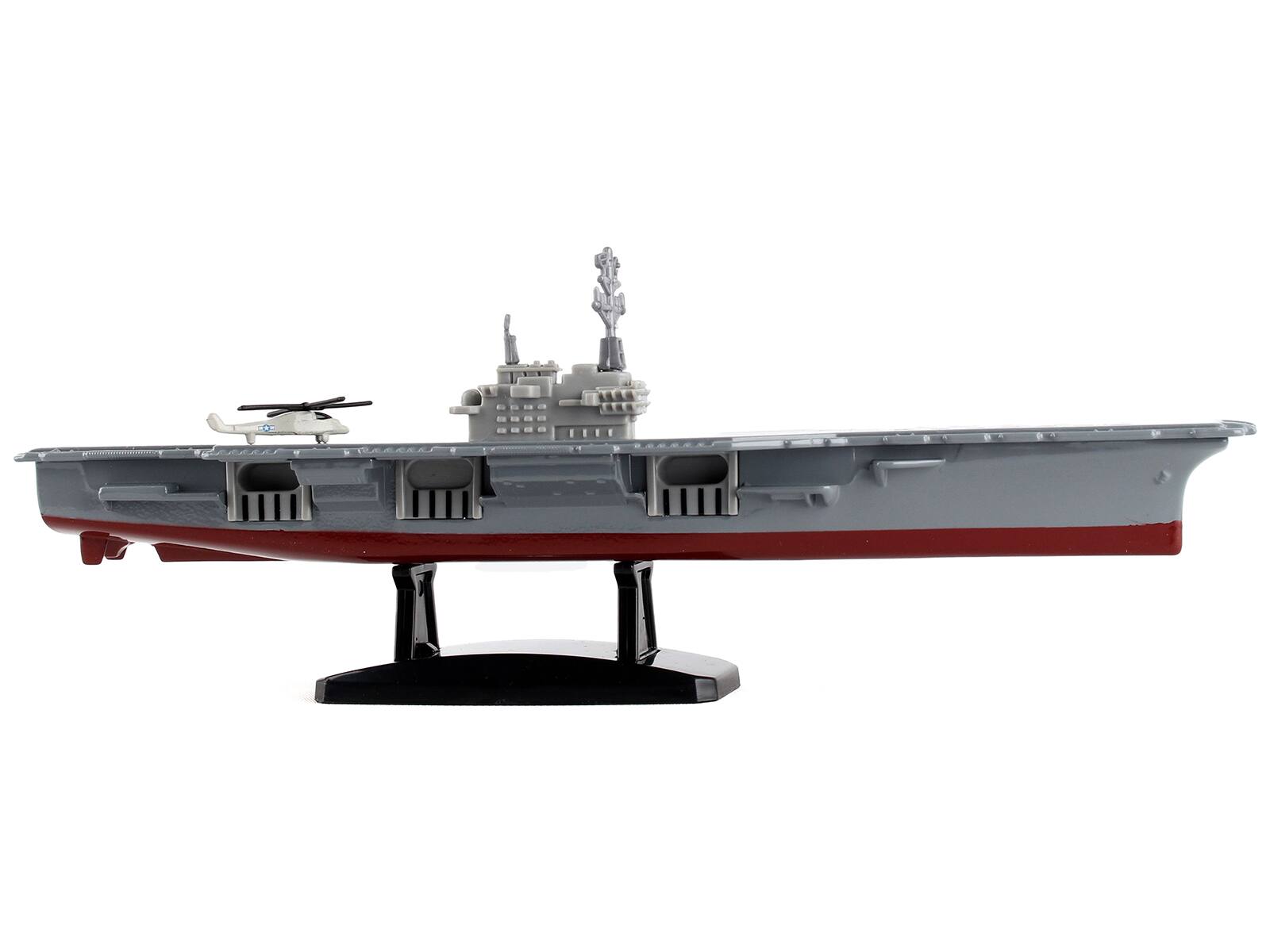 Angle. Motormax - Aircraft Carrier with 5 piece Aircraft Set "Battle Zone" Series Diecast Model by Motormax - Grey.