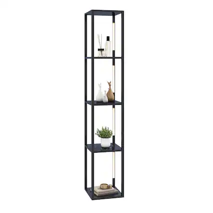 Front. SlickBlue - 64 Inches Floor Lamp with 3-Level Dimmable LED Bulbs and Rotatable LED Poles-Black - Black.