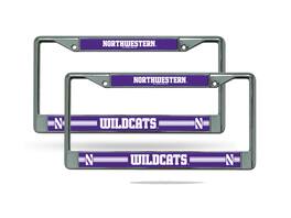 Rico Industries - Northwestern Wildcats Chrome Metal License Plate Frame - Set of 2 Frames - Multi