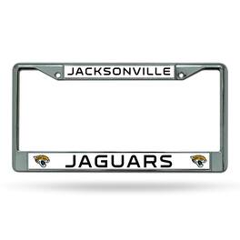 Rico Industries - Jacksonville Football Jaguars - Chrome Metal License Plate Frame - 12" x 6" Standard Size - Multi