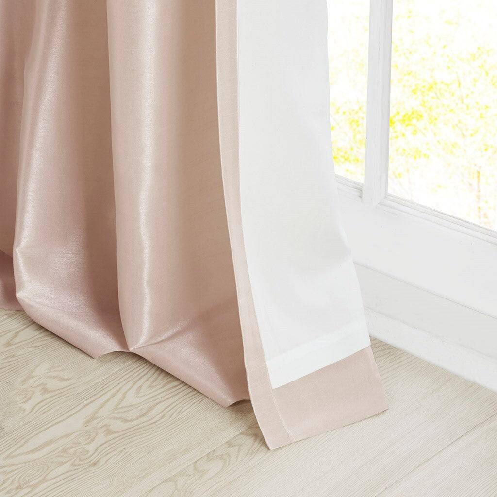 Alt View 8. BreeBe - Twist Tab Lined Window Curtain Panel Blush 50x108' - Blush.