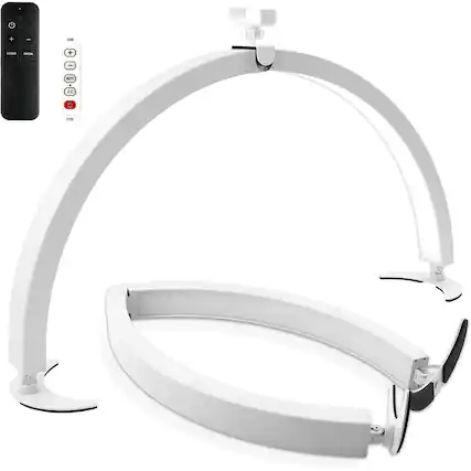 Front. MOSZAR LLC - 29" Half Moon 40W Nail Desk Light, Phone Holder, Remote Control, Professional Lamp.