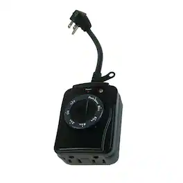 PRIME - 2-Outlet Grounded Outdoor Countdown Timer with Photosensor - Black