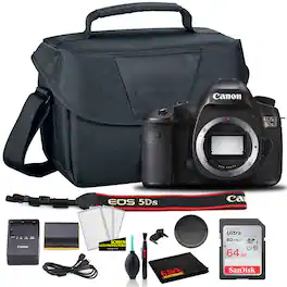 Canon - EOS 5DS DSLR Camera (Body Only) (0581C002) + EOS Bag + Sandisk Ultra 64GB Card + Cleaning Set And More (Internat