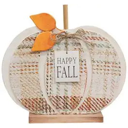 BreeBe - *Happy Fall Plaid Wood Pumpkin - Multi