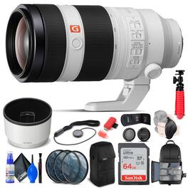 Sony - FE 100-400mm f/4.5-5.6 GM OSS Lens + Filters + BackPack + 64GB Card + More - Black