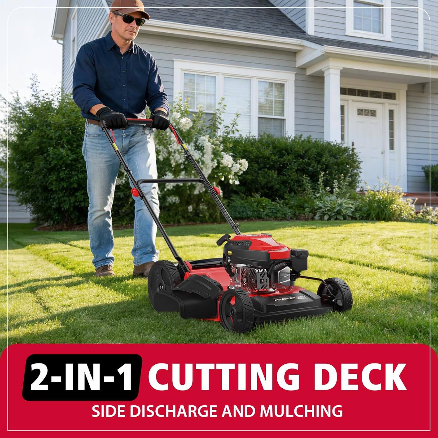 2-IN-1 CUTTING DECK SIDE DISCHARGE AND MULCHING