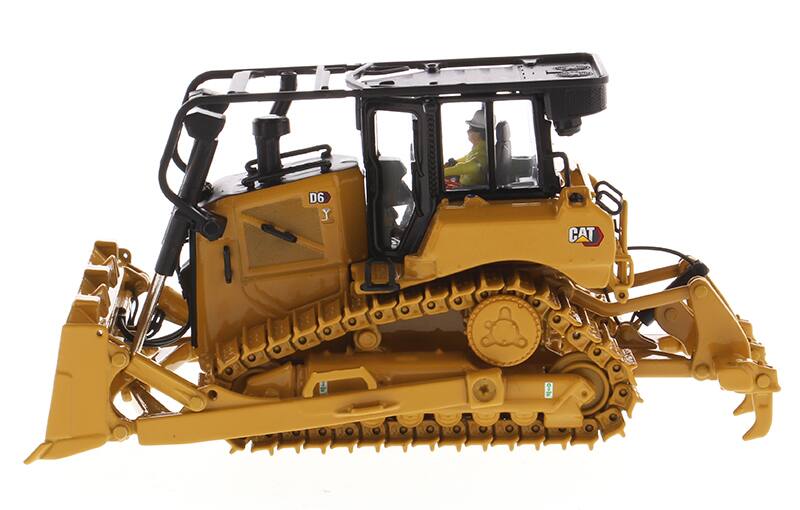 Alt View 1. Diecast Masters - CAT Caterpillar D6 Track Type Tractor Dozer with SU Blade and Operator "High Line" Series 1/50 Model by Diecast Masters.
