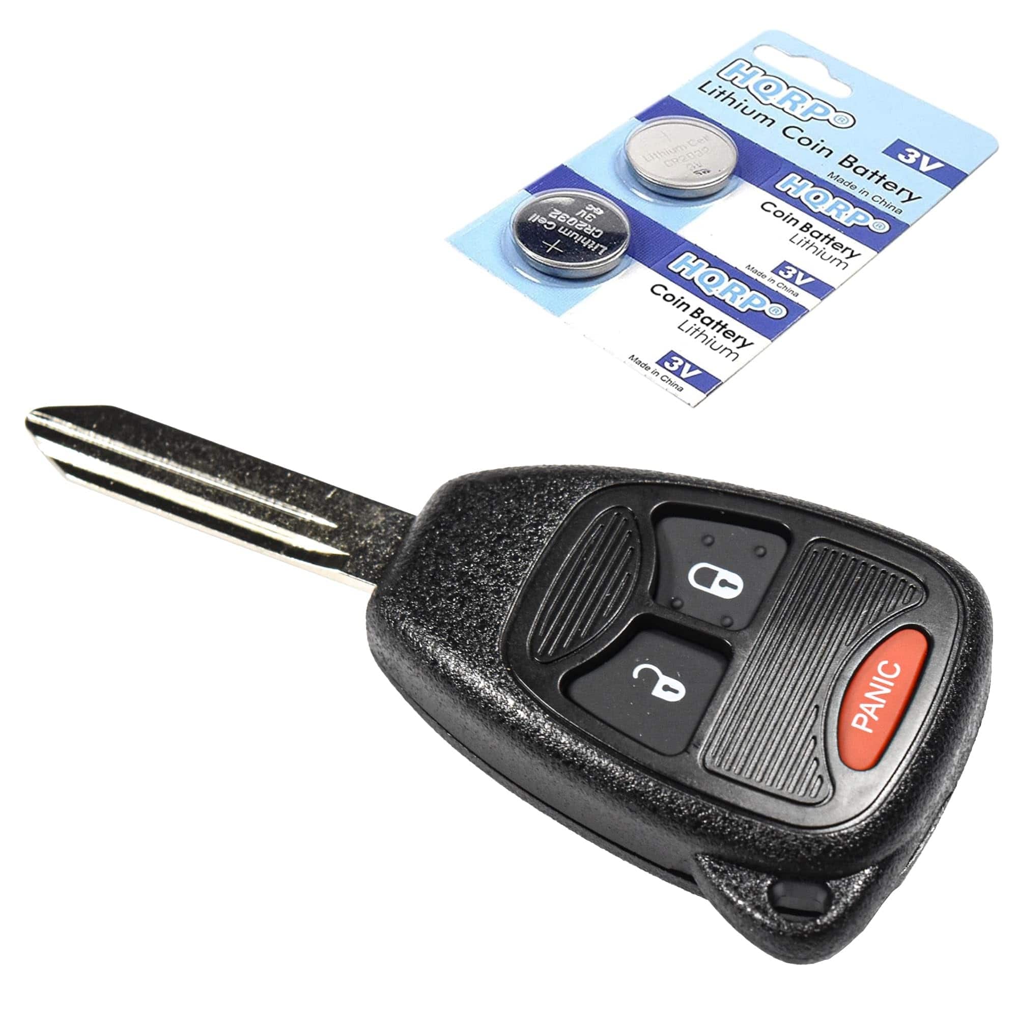HQRP - Key Fob Remote Shell Case with Uncut Blade, 3-Button, 2 Batteries for Chrysler Aspen 2007-2009 - Black price history on PriceWatchPro