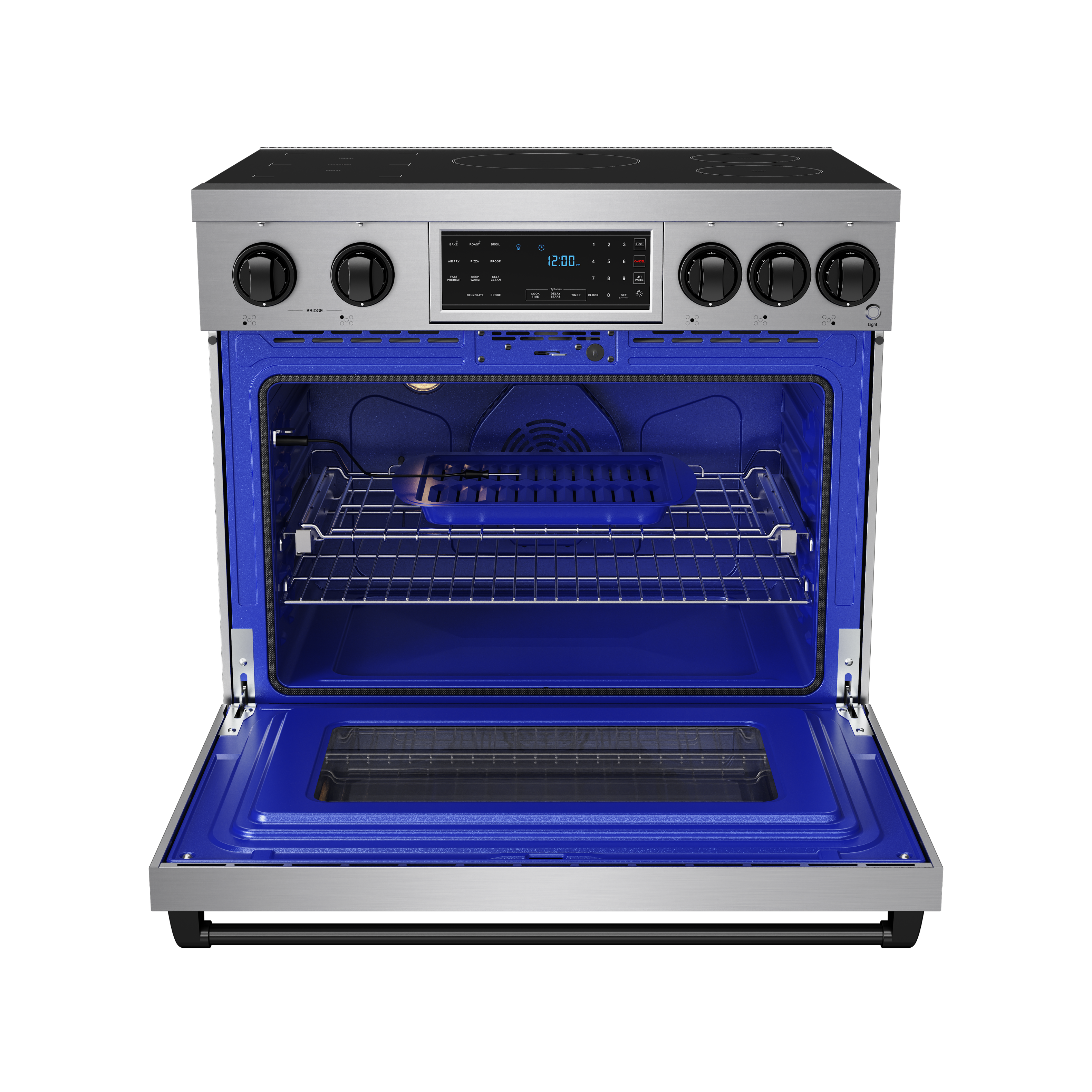 Alt View 1. Thor Kitchen - Gordon Ramsay Series by Thor Kitchen 6.0 Cu. Ft Freestanding Induction Range with Black Hardware - Stainless steel.