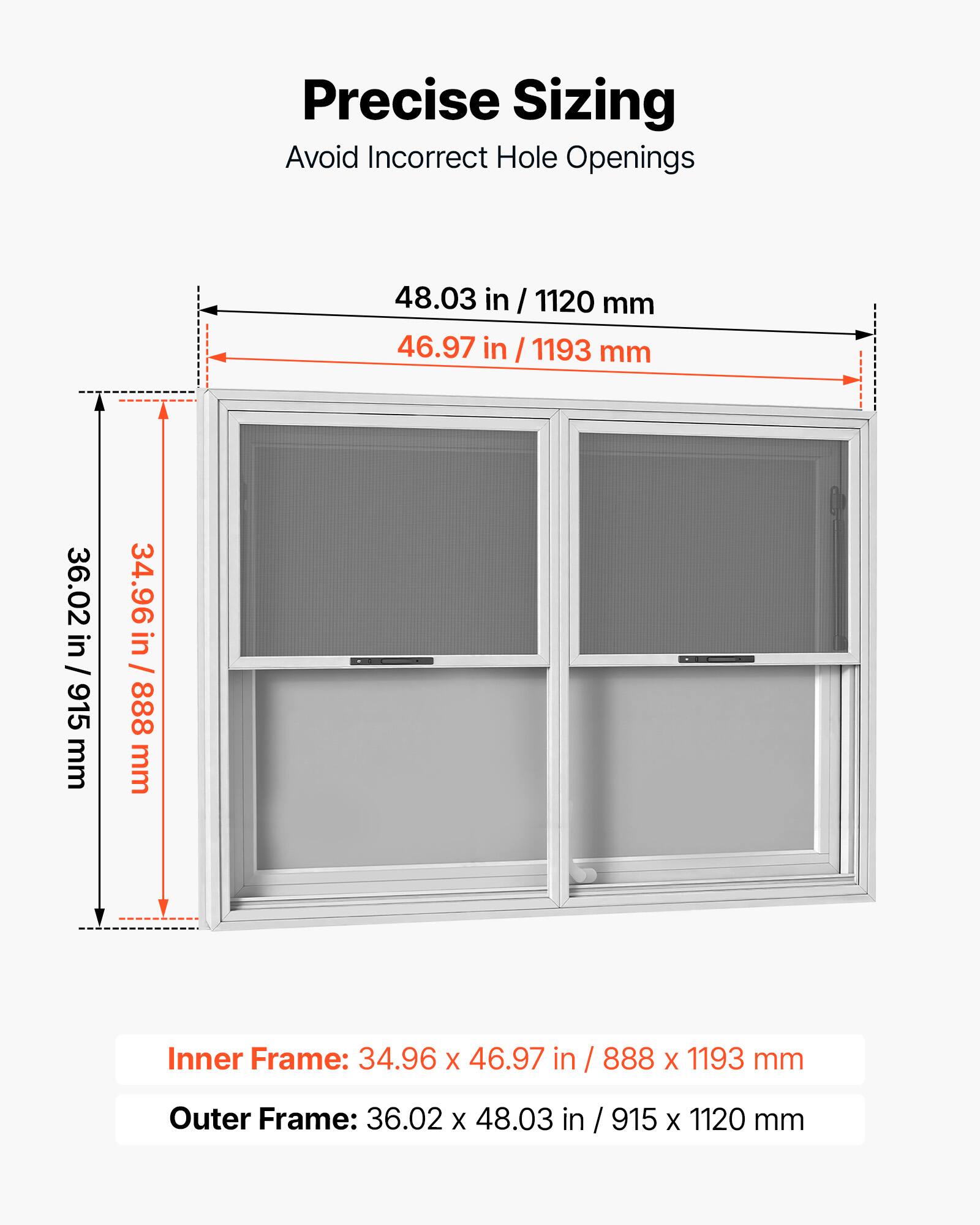 VEVOR Concession Window 48x36 in Aluminum Alloy Service Window, for ...