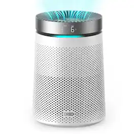 DREO - 158 sq. ft. Air Purifier, H13 HEPA Filter, 5 Modes, Ambient Lighting and 12H Timer in White
