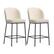 Angle. CorLiving - Luxury Boucle Counter Height Bar Stools (Set of 2) - White.