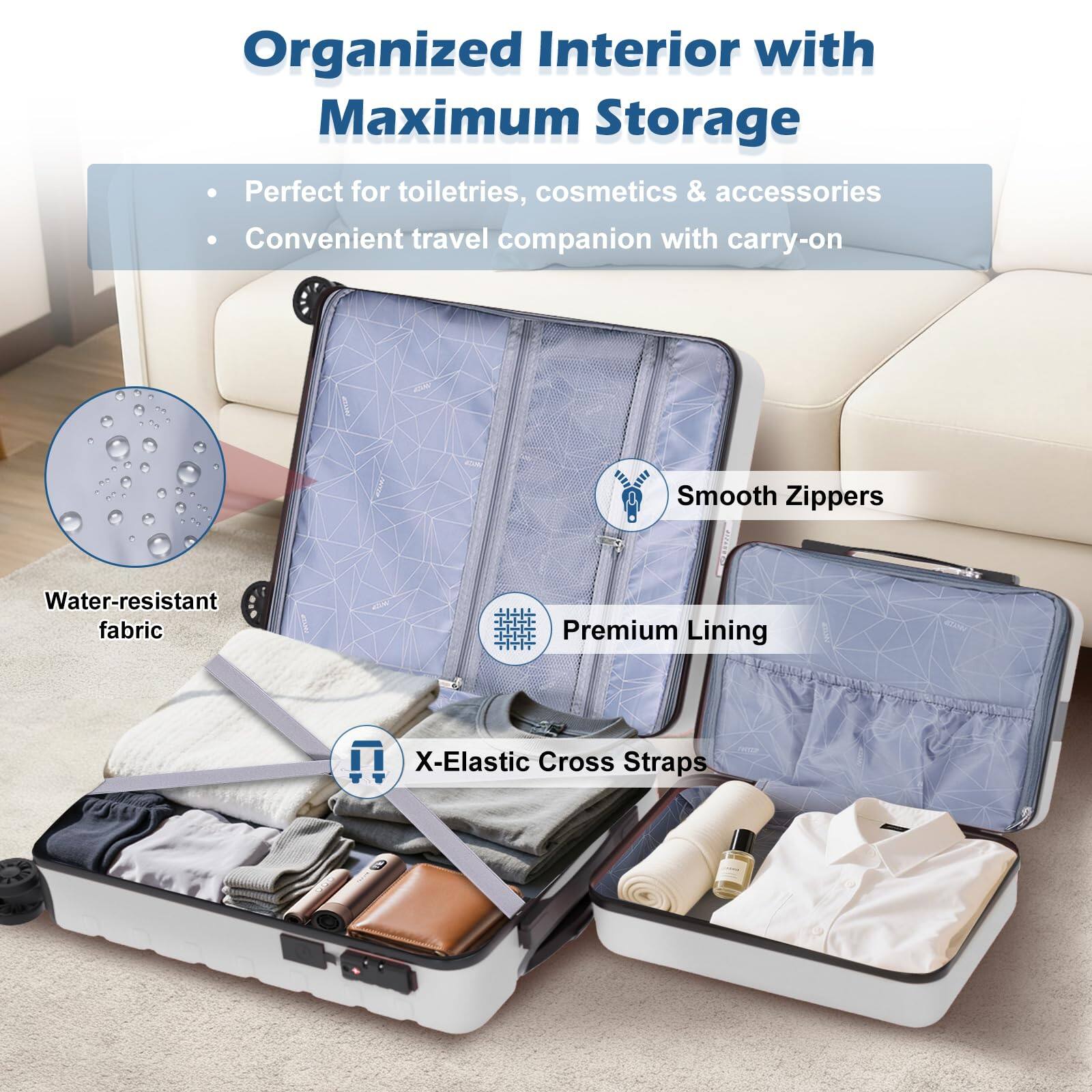 Organized Interior with Maximum Storage  
Perfect for toiletries, cosmetics & accessories  
Convenient travel companion with carry-on  

- Smooth Zippers  
- Water-resistant fabric  
- Premium Lining  
- X-Elastic Cross Straps