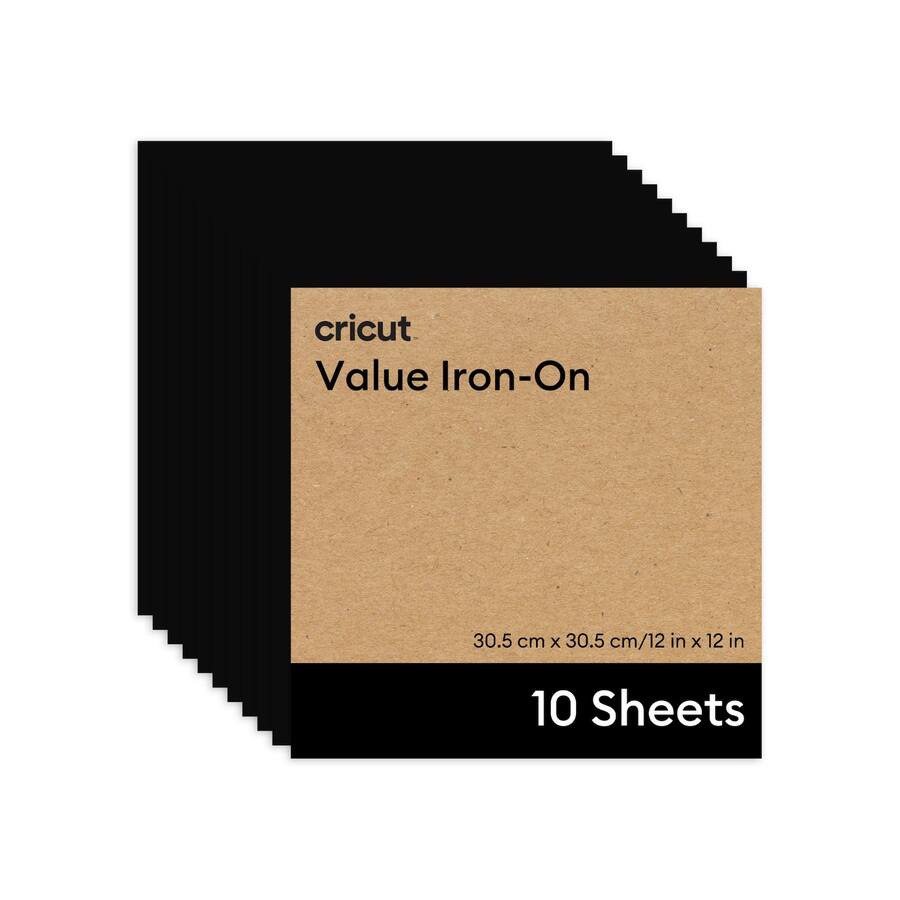 Cricut Value Iron on Heat Transfer Vinyl Sheets 12 in x 12 in, 10 ct ...