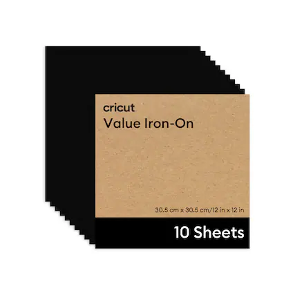 cricut Value Iron-On
30.5 cm x 30.5 cm / 12 in x 12 in
10 Sheets