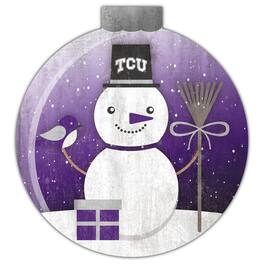 Fan Creations - TCU Horned Frogs 12'' Snow Globe Wall Art - Multicolor