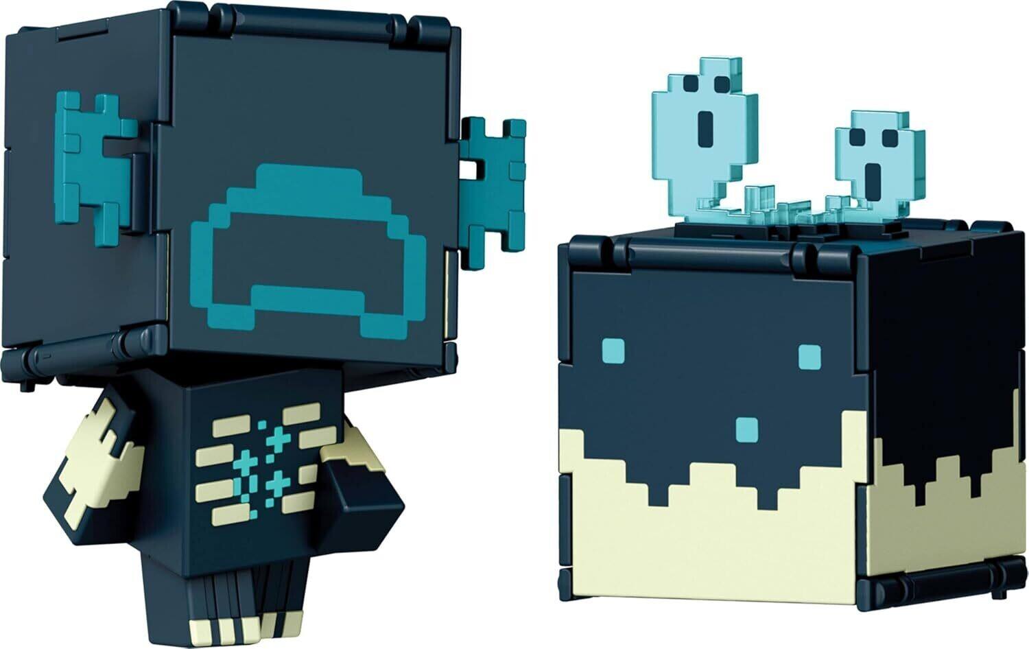 Mattel - Minecraft Flippin' Figs Skulk Catalyst and Warden, 2-in-1 - Collectibles