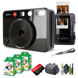 Leica - Sofort 2 Hybrid Instant and Digital Camera + Instant Film 60 Sheets - Black