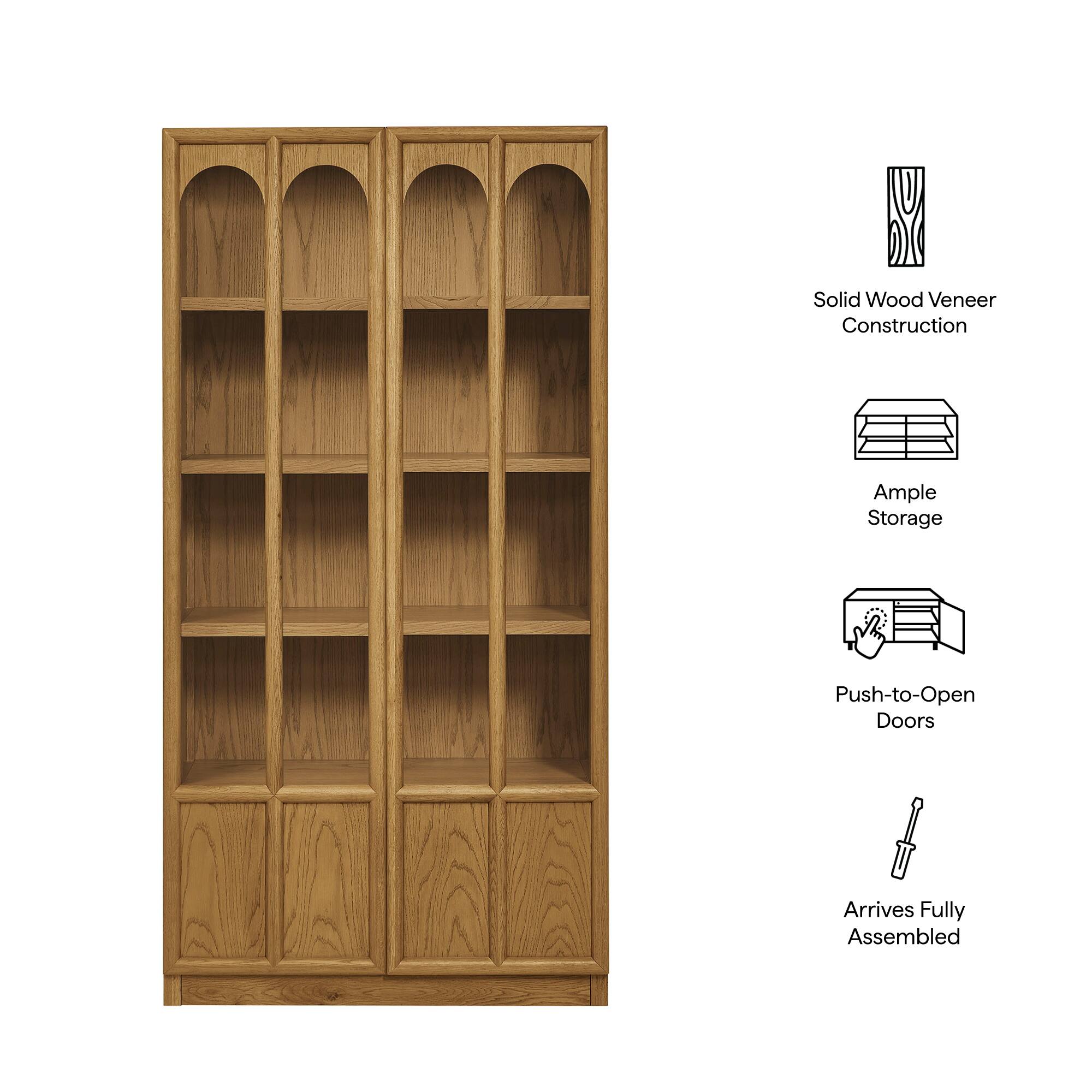 Solid Wood Veneer Construction  
Ample Storage  
Push-to-Open Doors  
Arrives Fully Assembled