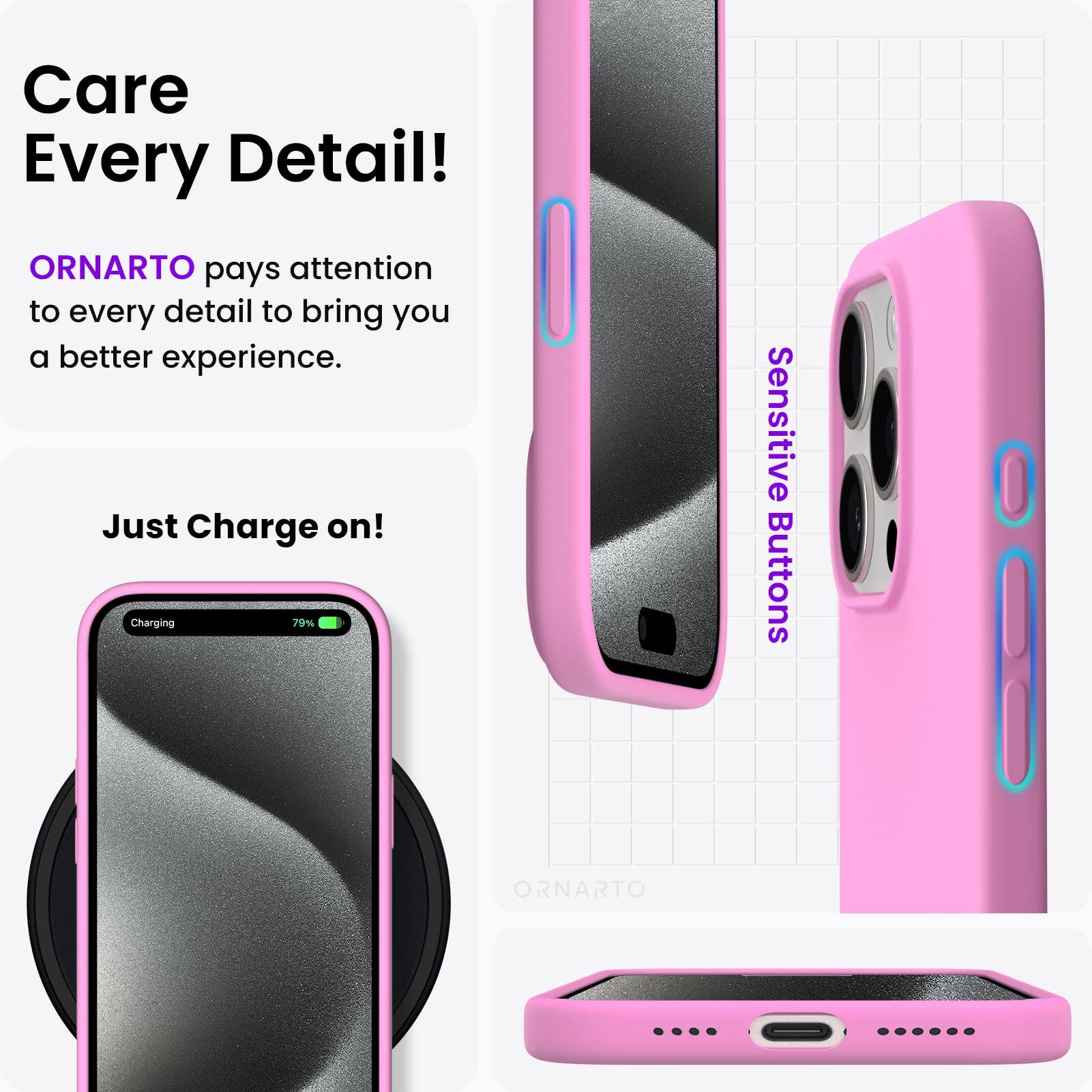 Care Every Detail! ORNARTO pays attention to every detail to bring you a better experience. Just Charge on! Charging 79% Sensitive Buttons | ORNARTO