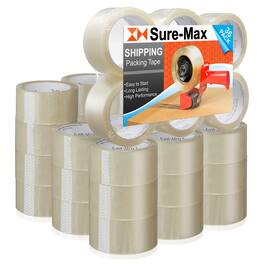 Sure-Max - Premium Carton Packing Tape 2.0 mil 165 Feet (55 yards) - Clear