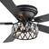 Alt View 8. Breezary - 52'' Flush Mount Ceiling Fan with Light Kit, Low Profile Indoor Crystal Fan, 5 Blades, 6-Speed DC Motor, Remote, Timer - Black with Two-tone Wood Grain Blades.