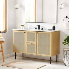 Chaucer Bathroom Cabinet Basin Not Included by Modway - Oak