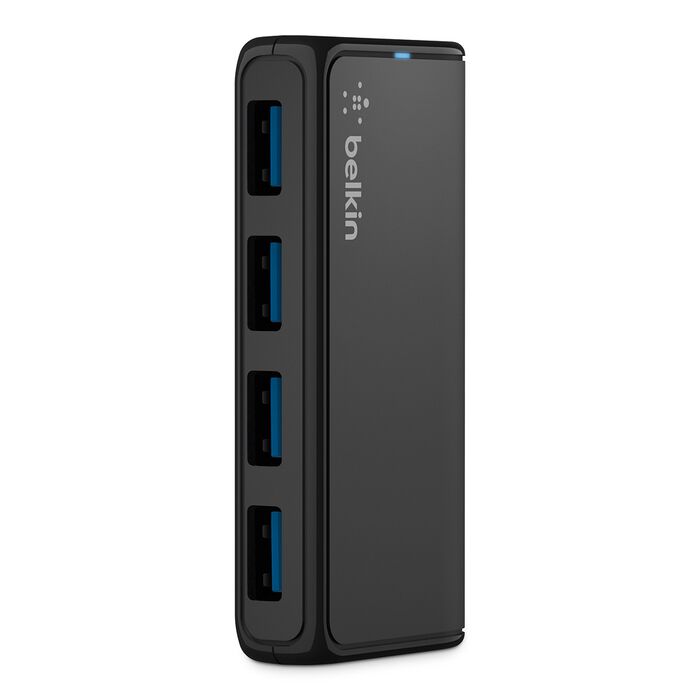 Alt View 2. Belkin - SuperSpeed USB 3.0 4-Port Hub - Black.