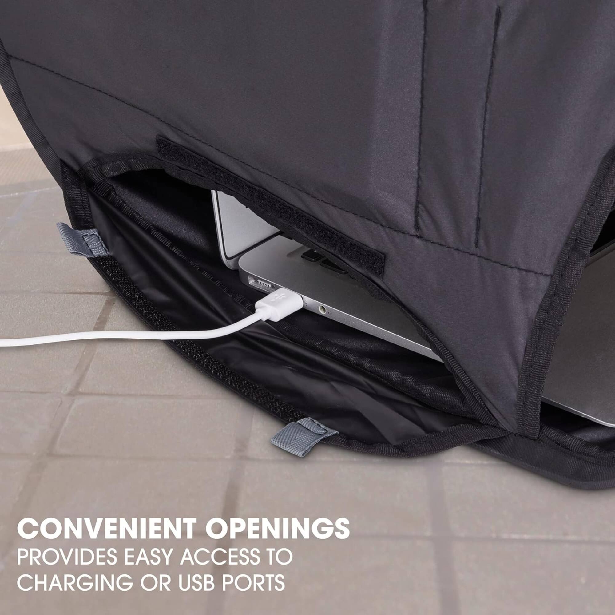 CONVENIENT OPENINGS
PROVIDES EASY ACCESS TO CHARGING OR USB PORTS
