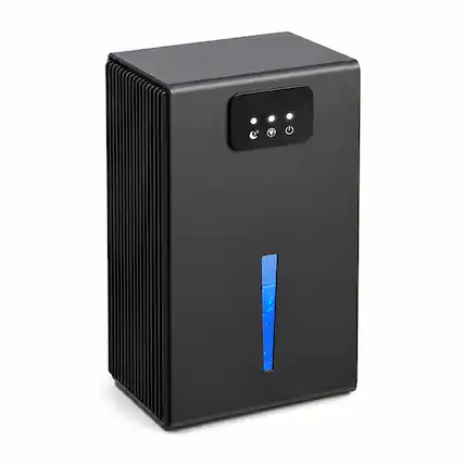 Front. Tolife - C4S Compact Dehumidifier with Removable Tank, Sleep Mode and Ambient Light - Dark Grey.