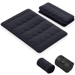 Costway - Full Futon Mattress Japanese Floor Pad Washable Cover Carry Bag - Black