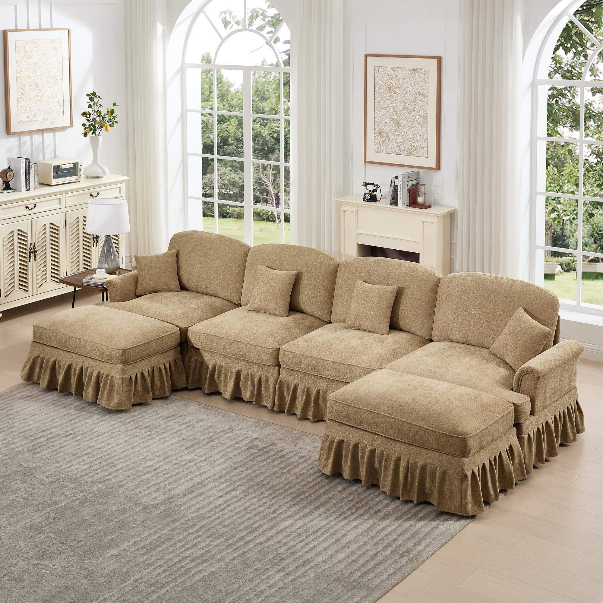 Roomtec Classic U Shape 4 Seater Modular Sectional Sofa Couch with ...
